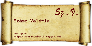 Szász Valéria névjegykártya